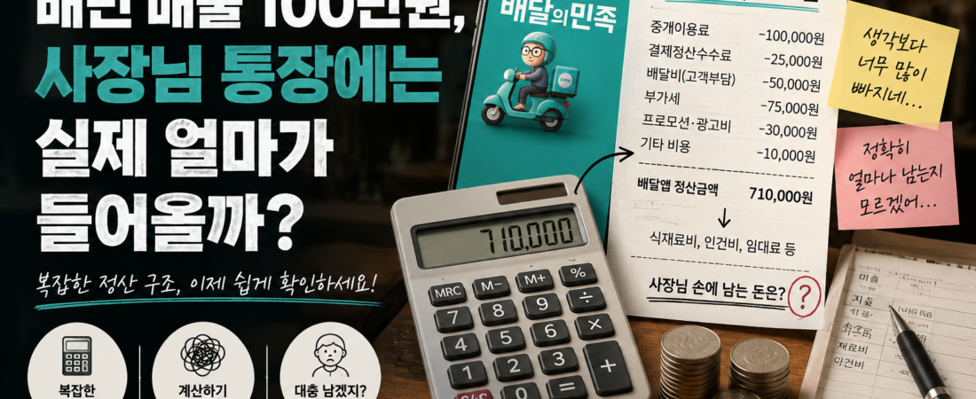 배민 매출 100만원, 사장님 통장에는 실제 얼마가 들어올까?